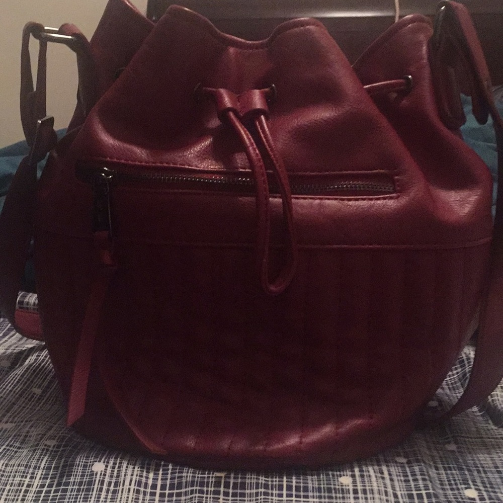 Co-lab burgundy bucket bag